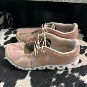 On Running Women's Blush and White Sneakers